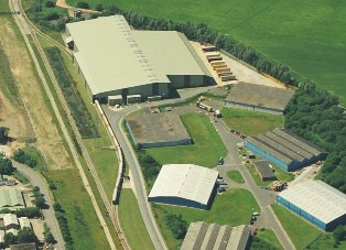 An aerial shot of the current site